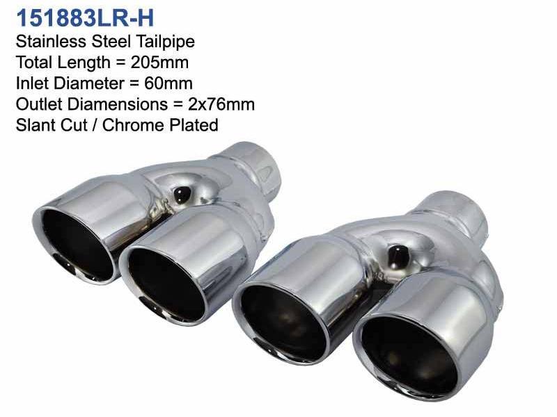 Exhaust Tips universal Stainless Steel Chrome Plated Exhaust Tips Dual