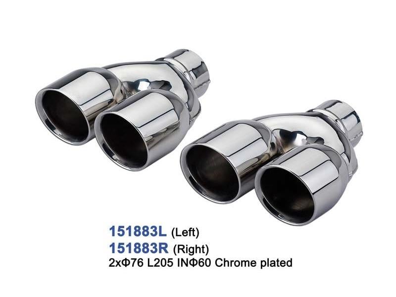 Exhaust Tips universal Stainless Steel Chrome Plated Exhaust Tips Dual