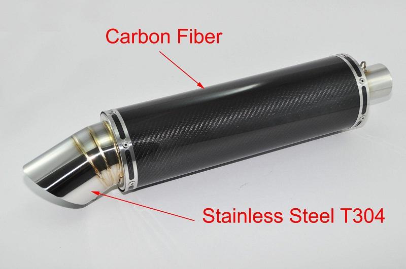 Motorcycle Exhausts Universal Carbon Motorcycle Exhaust Muffler Round