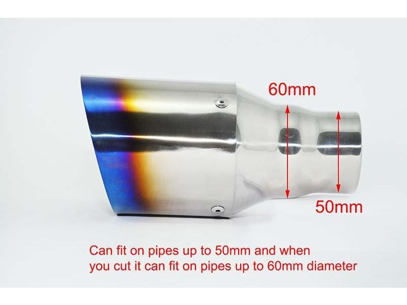 Exhaust Tips Universal Titanium Exhaust Tip Round Slant D89 L180 IN6050