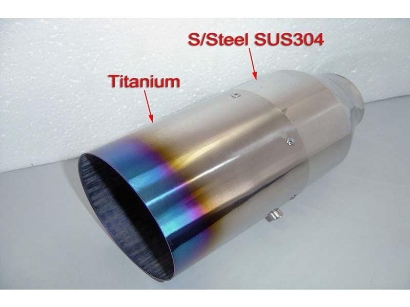 Exhaust Tips: Universal Titanium Exhaust Tip 89mm L210