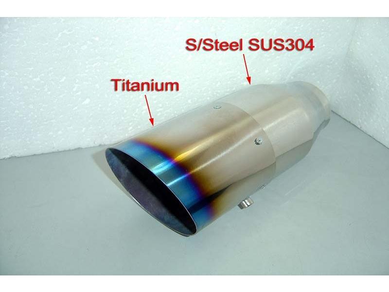 Exhaust Tips Universal Titanium Exhaust Tip Round Burnt Slant D89 L210 IN60 with Silencer