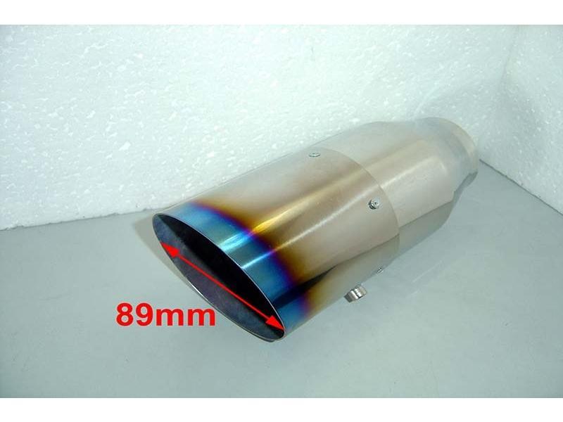 Exhaust Tips Universal Titanium Exhaust Tip Round Burnt Slant D89 L210