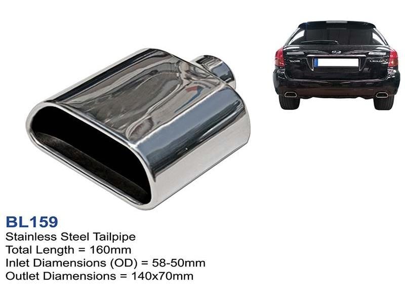 Exhaust Tips Universal Stainless Steel Exhaust Tip Trapezium Full