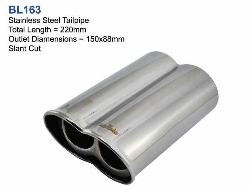 Exhaust Tips Universal Stainless Steel Exhaust Tip Dual 150x88 L220