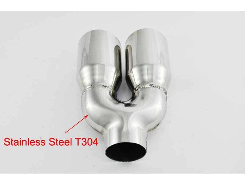 Exhaust Tips: Universal Stainless Steel Exhaust Tip Round Dual