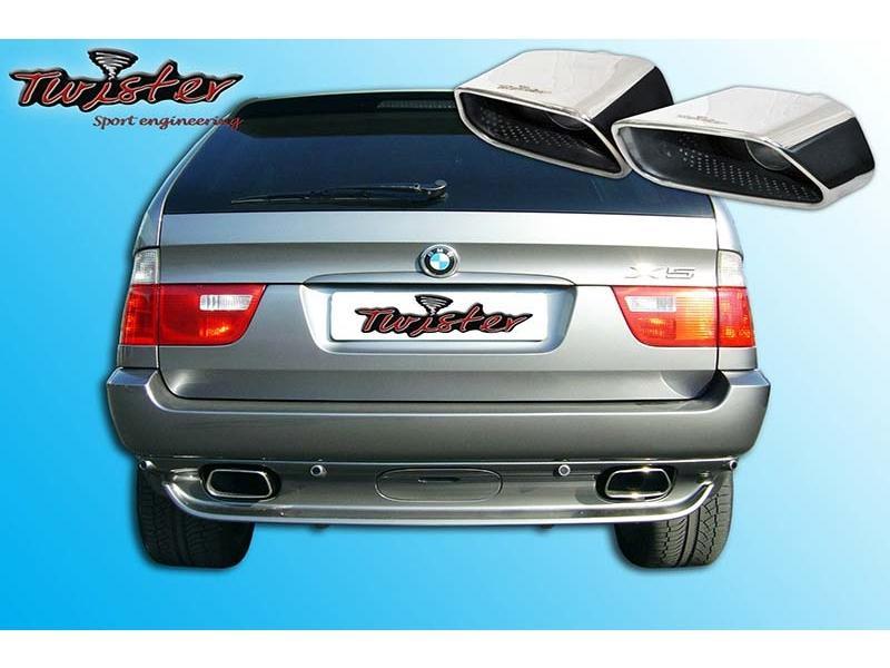 BMW X5 Mk1 (E53) '00'06 Universal Stainless Steel Exhaust Tip Square 174x93 L195 ID58 Set