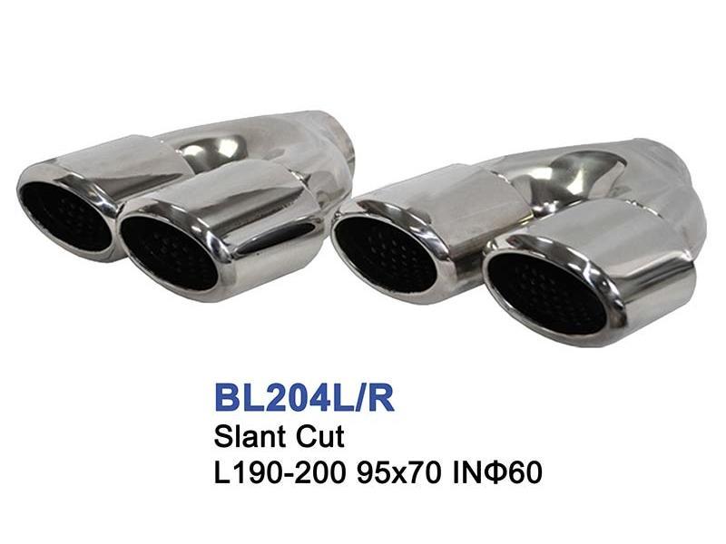 Exhaust Tips Universal Stainless Steel Exhaust Tip Dual Slant 95x70