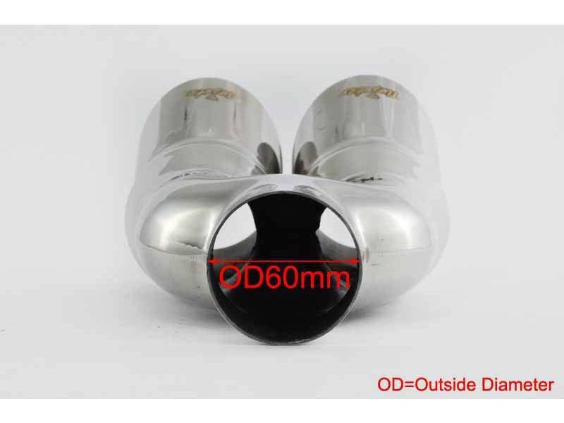 Exhaust Tips Universal Stainless Steel Exhaust Tip Round Dual DTM 2x76