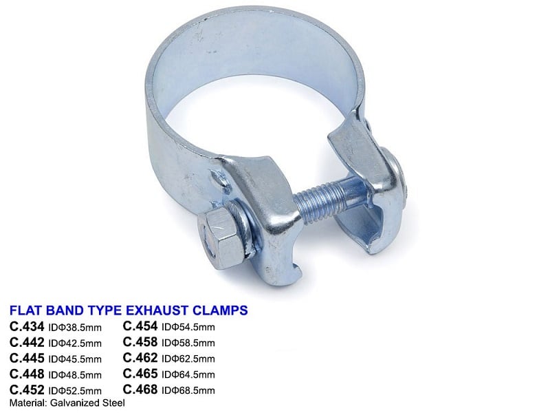 Exhaust ClampsConnectorsFlexibles Exhaust Clamp Flat Band Type ID38.5mm