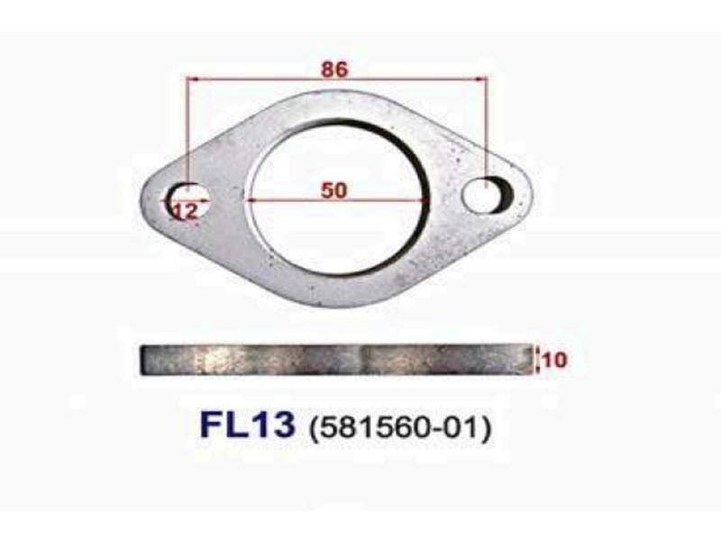 Exhaust FlangesGaskets Mild Steel Exhaust Pipe Flange BC86 D50 2 Holes