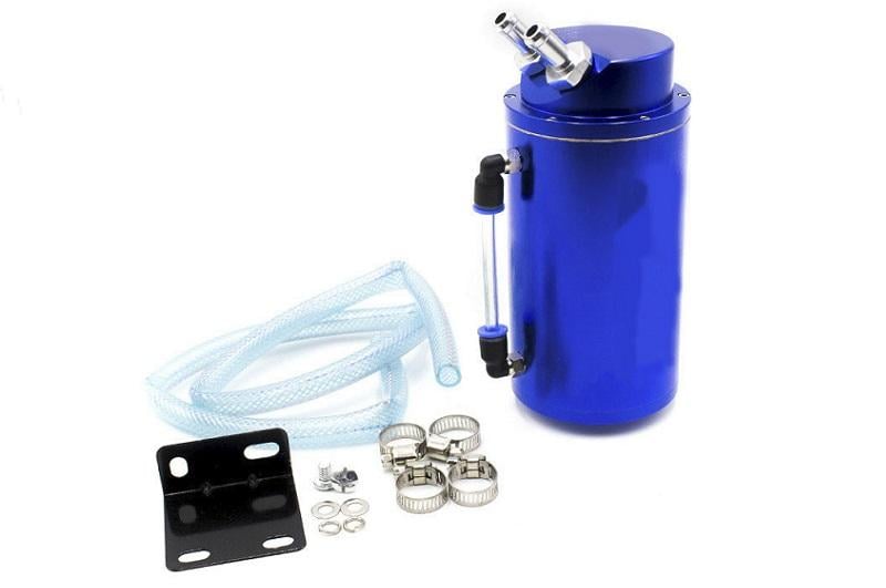 OIL CATCH TANK D1 ROUND BLUE FITTING 14MM - Xtreme Performance