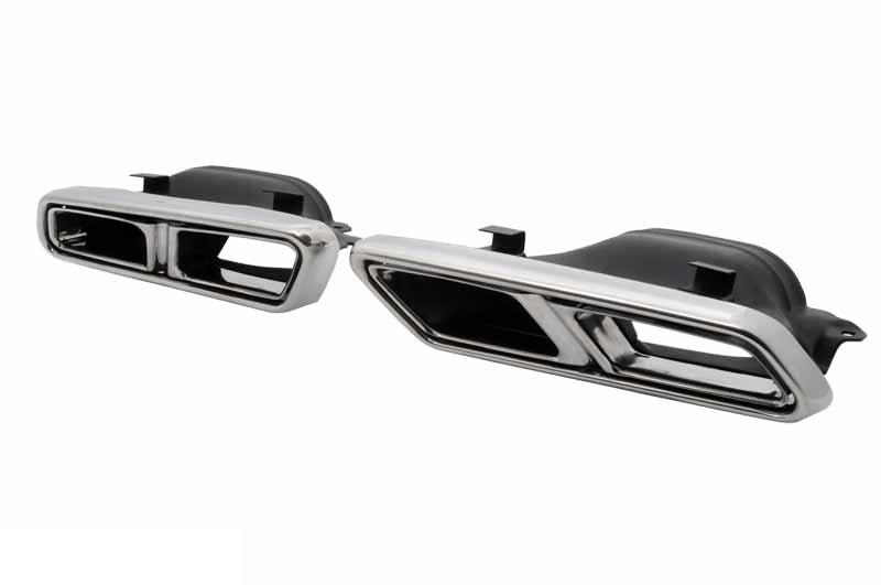 Tail Throat Quad Exhaust Tip, Pack Of 2 Stainless Steel Exhaust Tips, Quad Exhaust Tips, Stainless Steel Replacement For AMG W176 CLA45 C117 2013-2018 (Splitter