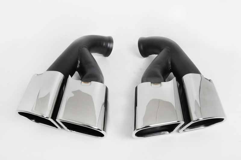 Doppelrohr Endrohre Schwarz Für Porsche Cayenne 92A 3.0 Diesel - Edelstahl, 4-Rohr Optik