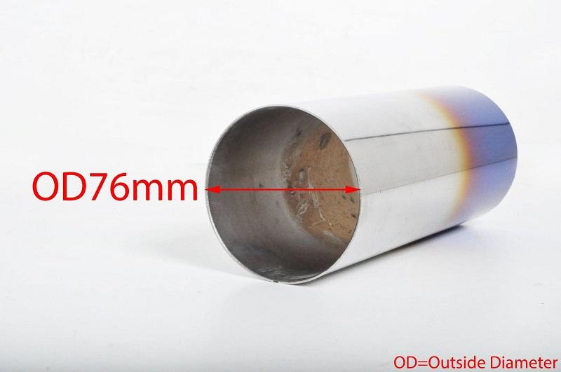 Exhaust Tips Stainless Steel Exhaust Tip D76 L190 Straight Burnt