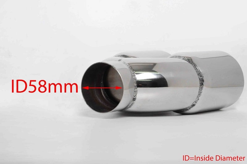 Uitlaatsierstukken Stainless Steel Exhaust Tip Dual 2x76 L200190 IN60