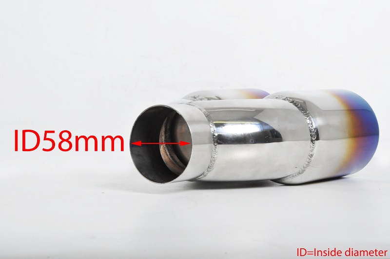 Exhaust Tips Stainless Steel Exhaust Tip Dual 2x76 L200190 IN60