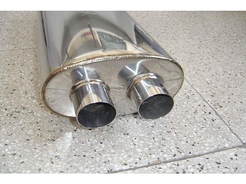 Silenziatore Di Scarico Ovale In Acciaio Inox 8,5 X 6,5"" - Offset