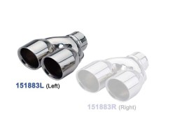 Universal Stainless Steel Chrome Plated Exhaust Tip Dual 2x76 L205 IN57 Left