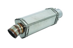 Universal Motorcycle Exhaust Muffler Stainless Steel 105x95 L220 IN45