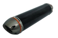 Universal Motorcycle Exhaust Muffler Carbon-Aluminium Cap D110 L430 IN50