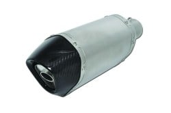 Universal Motorcycle Exhaust Muffler Stainless Steel-Carbon Cap Hexagon L200 IN50