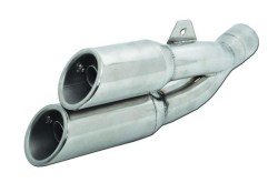 Universal Motorcycle Exhaust Muffler Stainless Steel Dual 2x64 L300 IN50