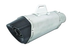 Universal Motorcycle Exhaust Muffler Stainless Steel-Carbon Cap Hexagon L220 IN50