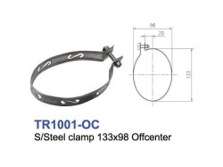 Stainless Steel Clamp for Motorcycle Exhausts 130x85mm Offcenter