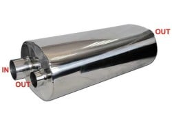 Universal Stainless Steel Exhaust Muffler Oval Duplex 216x160 L300 IN55