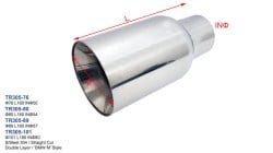 Stainless Steel Exhaust Tip D76 L180 IN50 'BMW M' Style