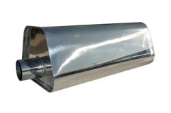 Universal Stainless Steel Exhaust Muffler Trapezium L450 OD55 Up-Down