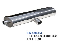 Universal Stainless Steel Exhaust Muffler RX8 Style OD64-50
