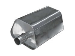 Universal Stainless Steel Exhaust Muffler Trapezium L350 OD64 Up-Down