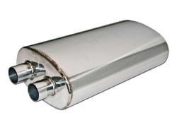 Universal Stainless Steel Exhaust Muffler Oval 210x125 L400 60-50mm 2-1