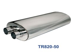 Universal Stainless Steel Exhaust Muffler Oval 210x125 L500 50mm 2-2