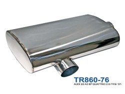 Audi S3 Stainless Steel Exhaust Muffler Oval 280x140 L430 76mm