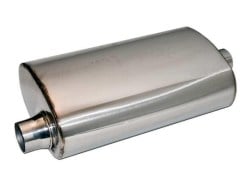Universal Stainless Steel Exhaust Muffler Oval 210x125 OD60-50 Center-Offcenter