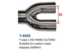 Stainless Steel Y Pipe IN60 OUT2x50 L150