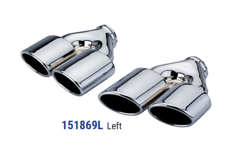 Universal Stainless Steel Chrome Plated Exhaust Tip Dual Mercedes AMG Style 226x70 L260-240 IN64 Right