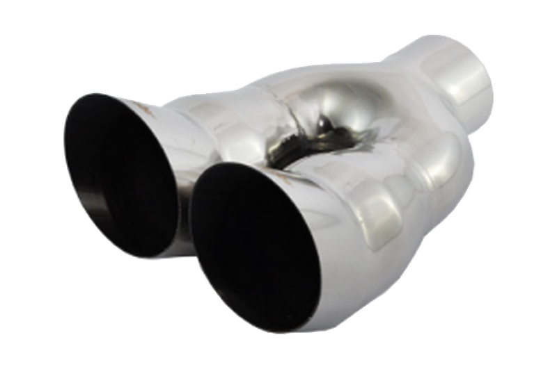 Terminale Di Scarico Doppio Universale In Acciaio Inox - Tuning Auto Cromato 38-55mm