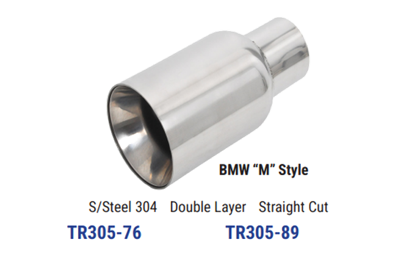 Stainless Steel Exhaust Tip D89 L180 IN58 'BMW M' Style
